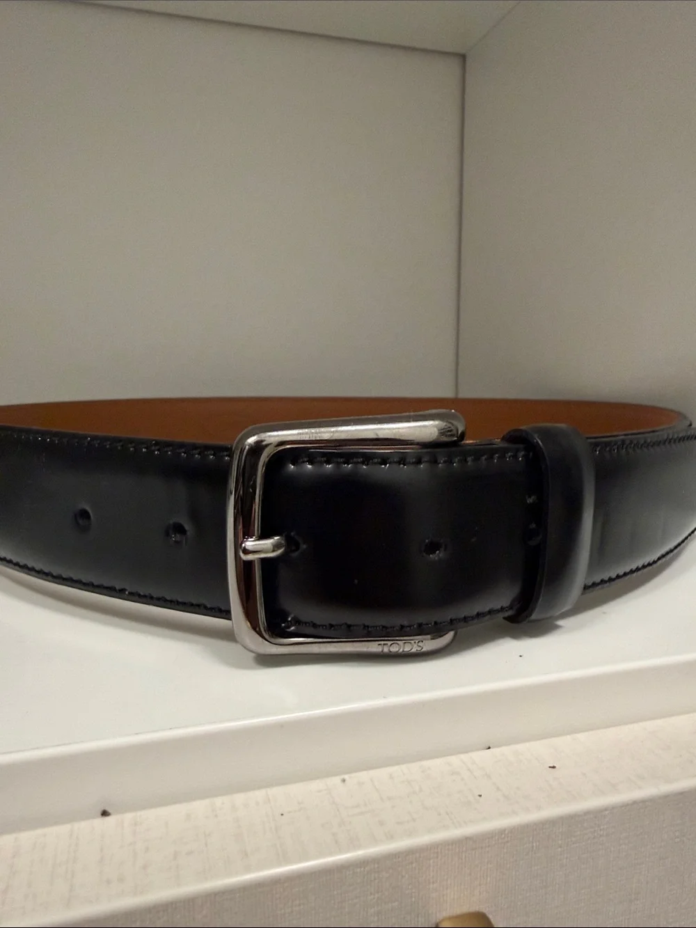 Tod’s Men Classic Black Leather Dress Belt